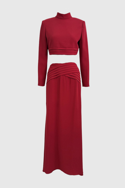 Deacon Pleated Top & Maxi Skirt Set