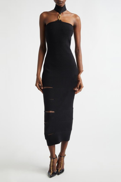 Decima Halter Cutout Midi Dress