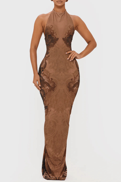 Declana Halter Print Maxi Dress