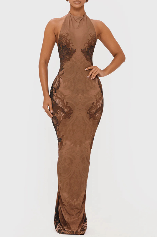 Declana Halter Print Maxi Dress