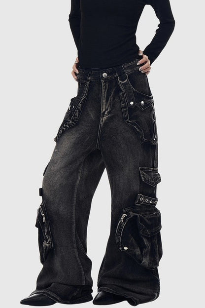 Elysia Cargo Jeans - Black