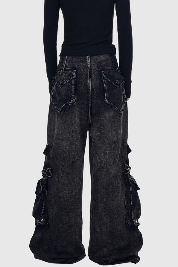 Elysia Cargo Jeans - Black