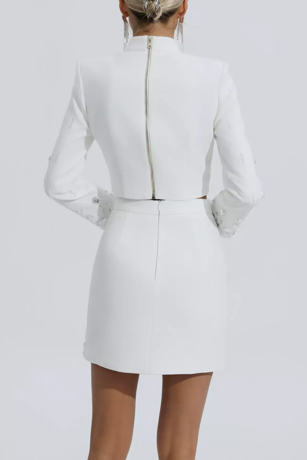 Deirda Diamante Embellished Two Piece Set - White