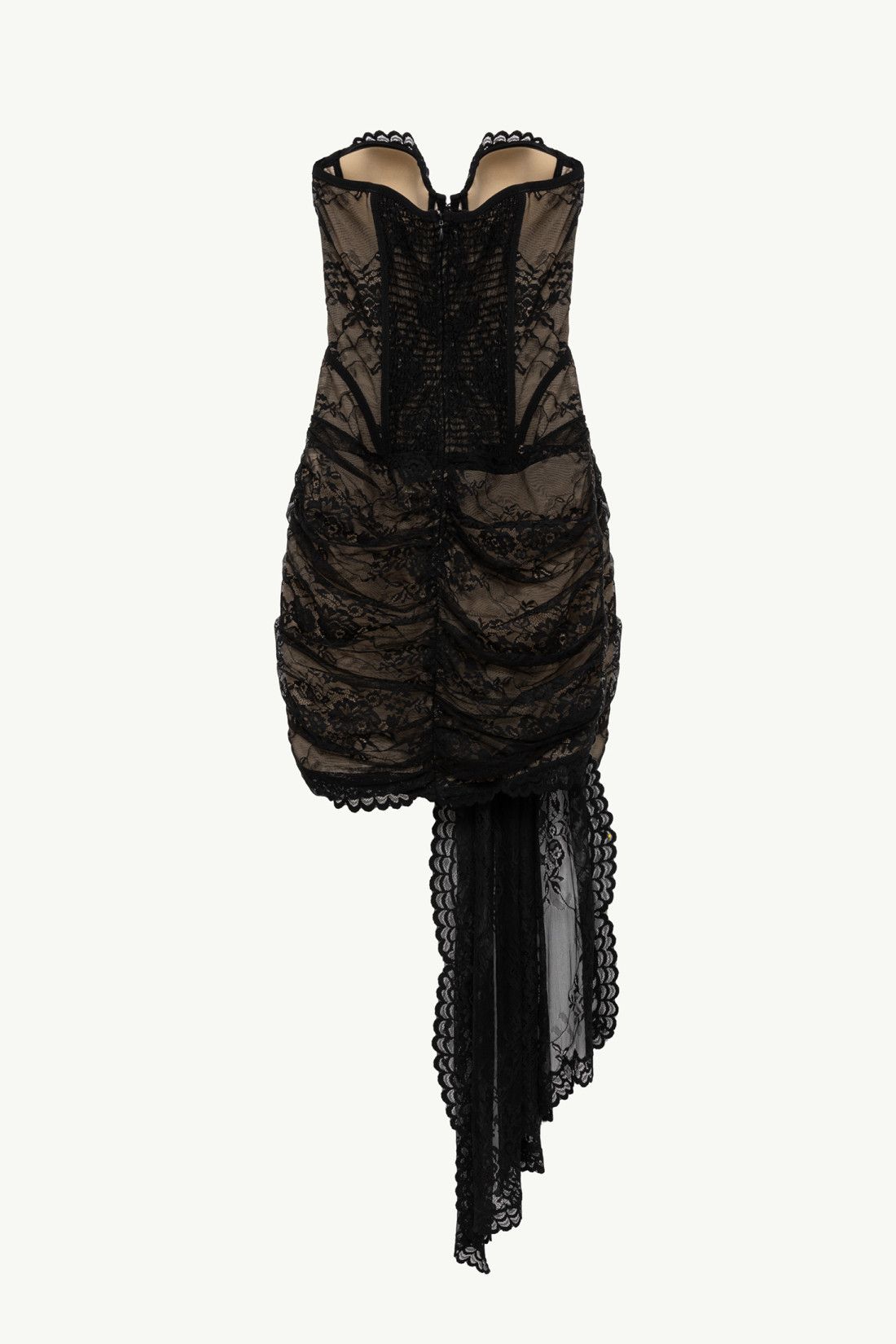 Delgado Lace Corset Strapless Mini Dress - Black