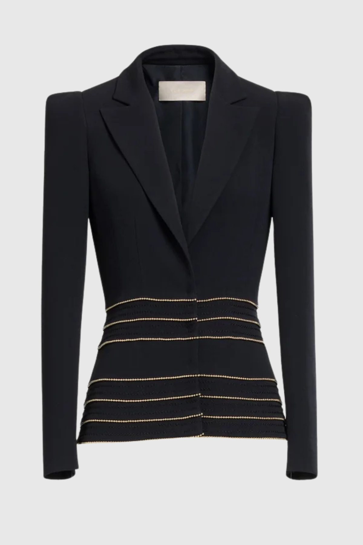 Delores Trim Embellished Blazer & Pants Set - Black