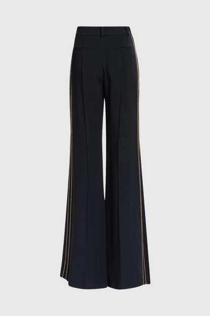 Delores Trim Embellished Blazer & Pants Set - Black