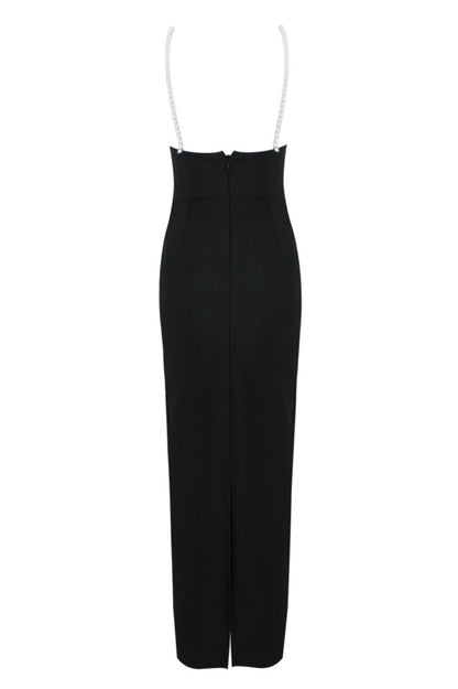 Delphi Floral Pearl Maxi Bandage Dress
