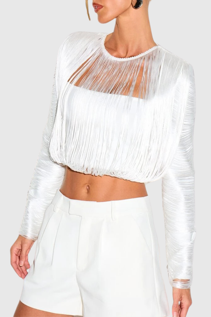 Delyth Fringe Crop Top