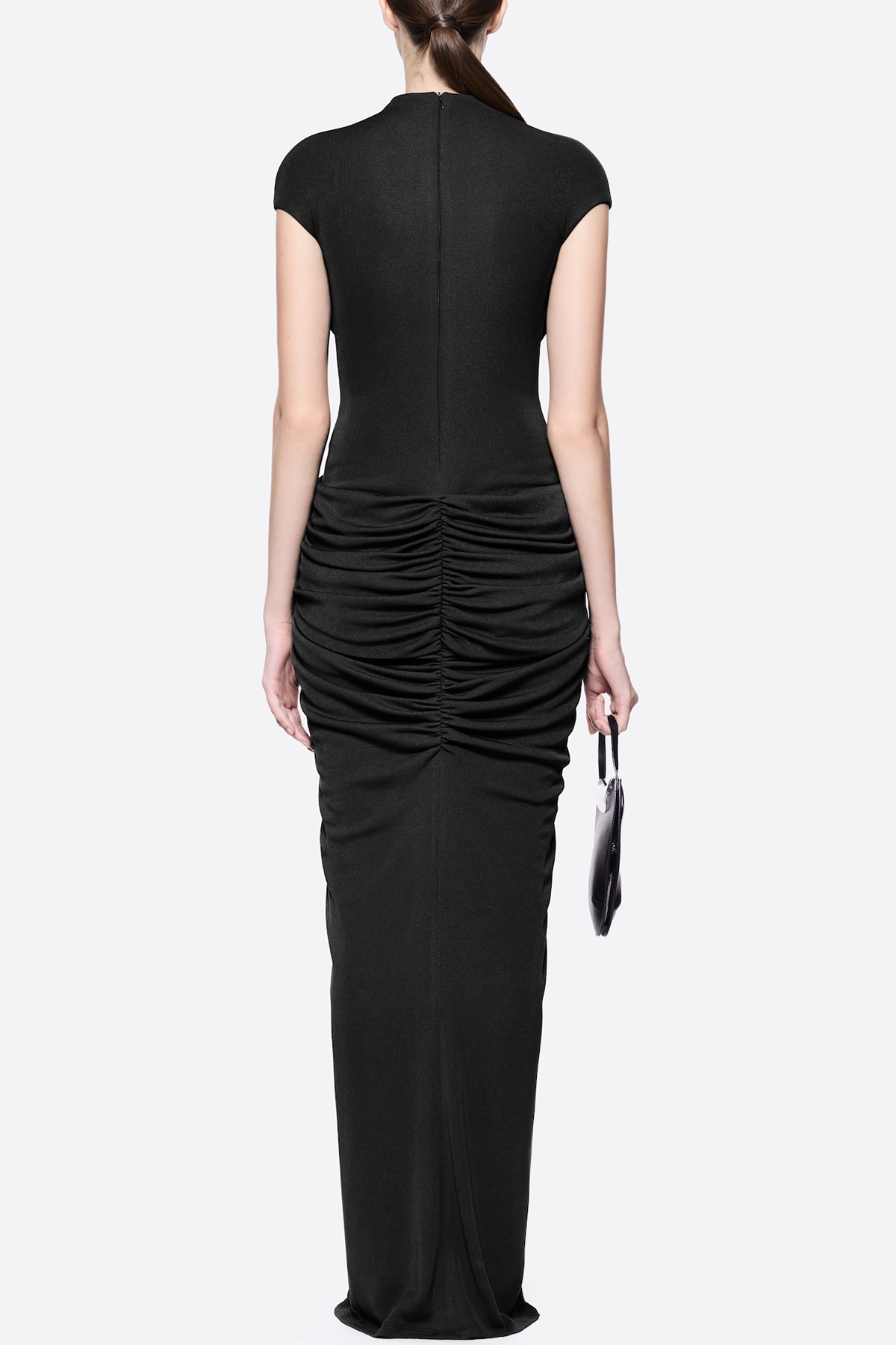 Denzel Cross-Over Slit Maxi Dress - Black