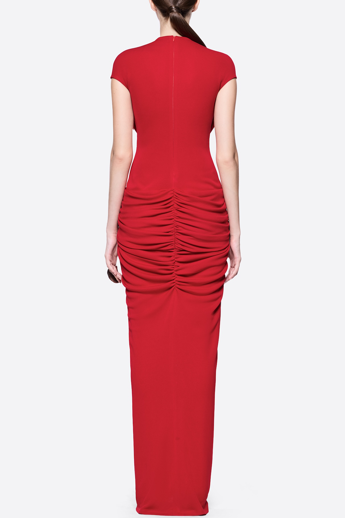 Denzel Cross-Over Slit Maxi Dress - Red