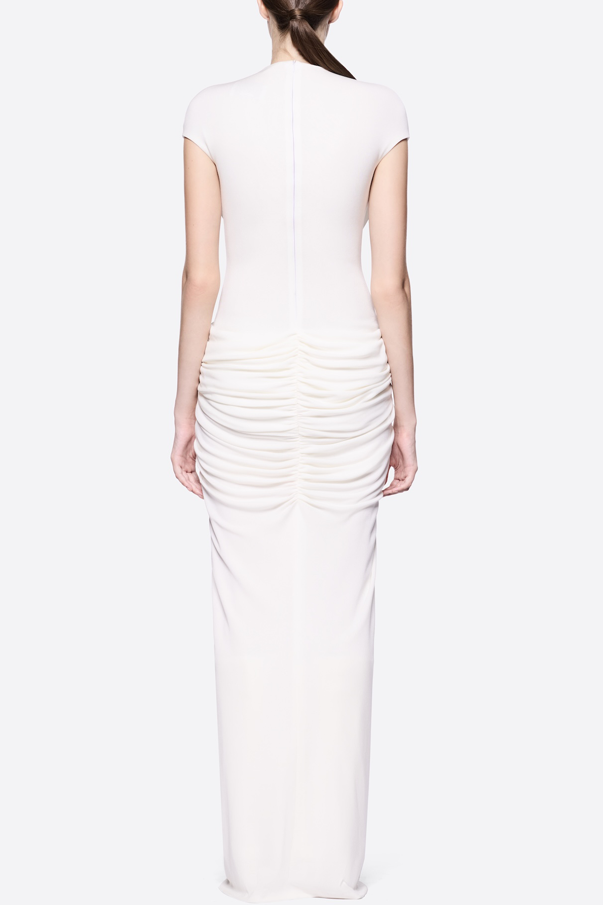 Denzel Cross-Over Slit Maxi Dress - White
