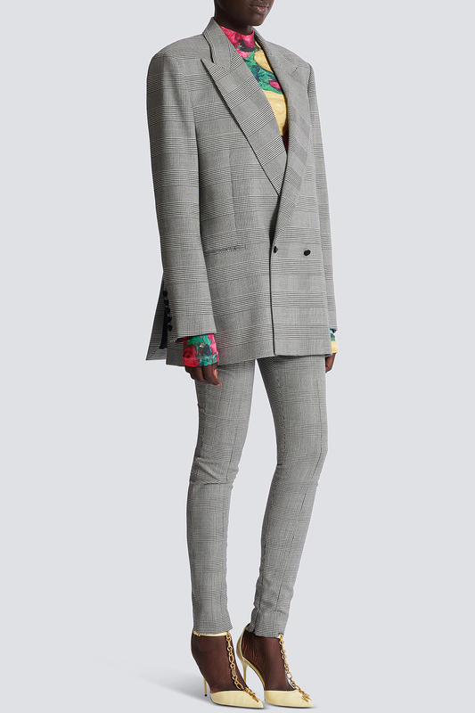 Dereck Plaid Oversize Blazer - Grey