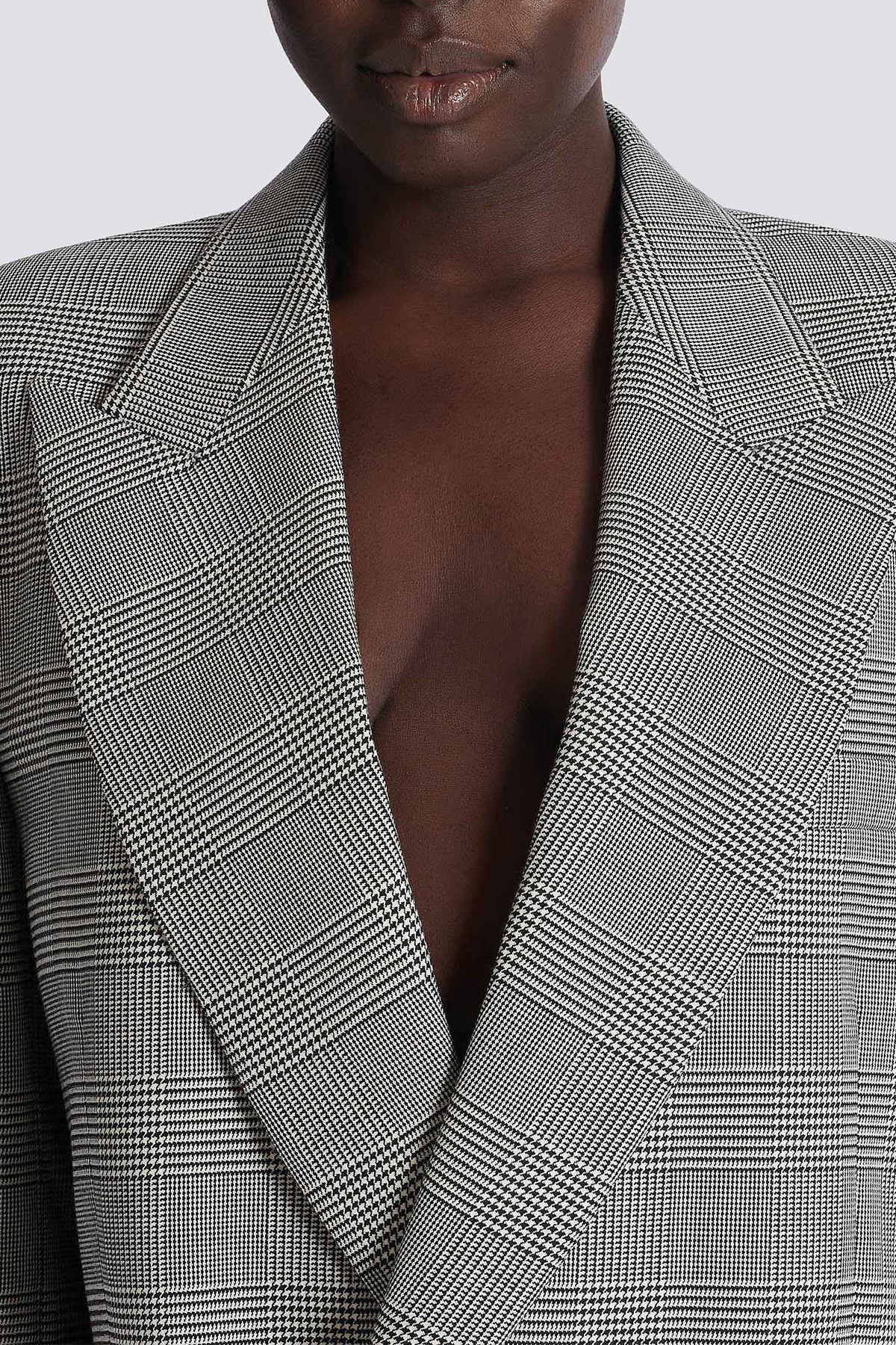 Dereck Plaid Oversize Blazer - Grey