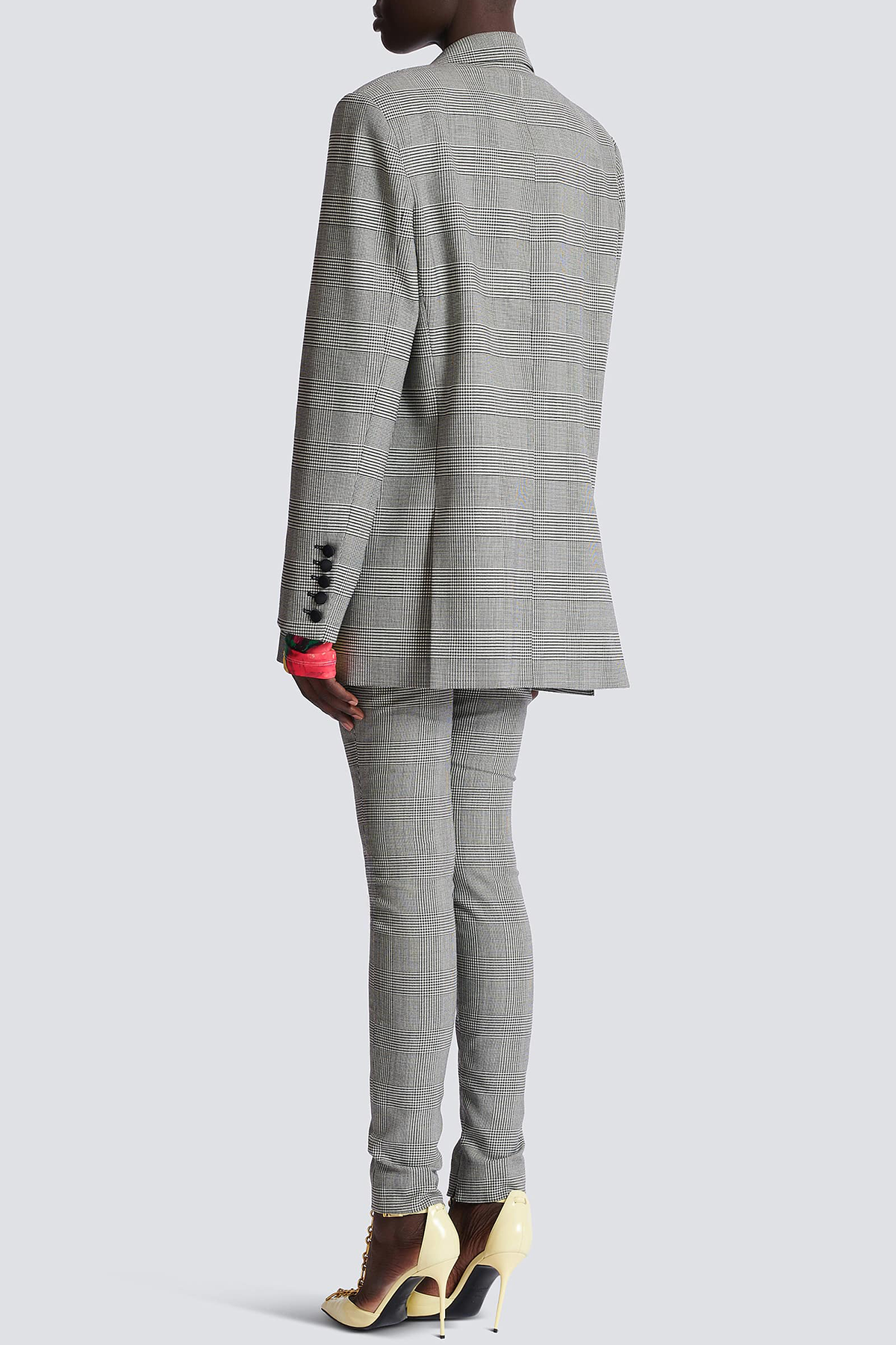 Dereck Plaid Oversize Blazer - Grey
