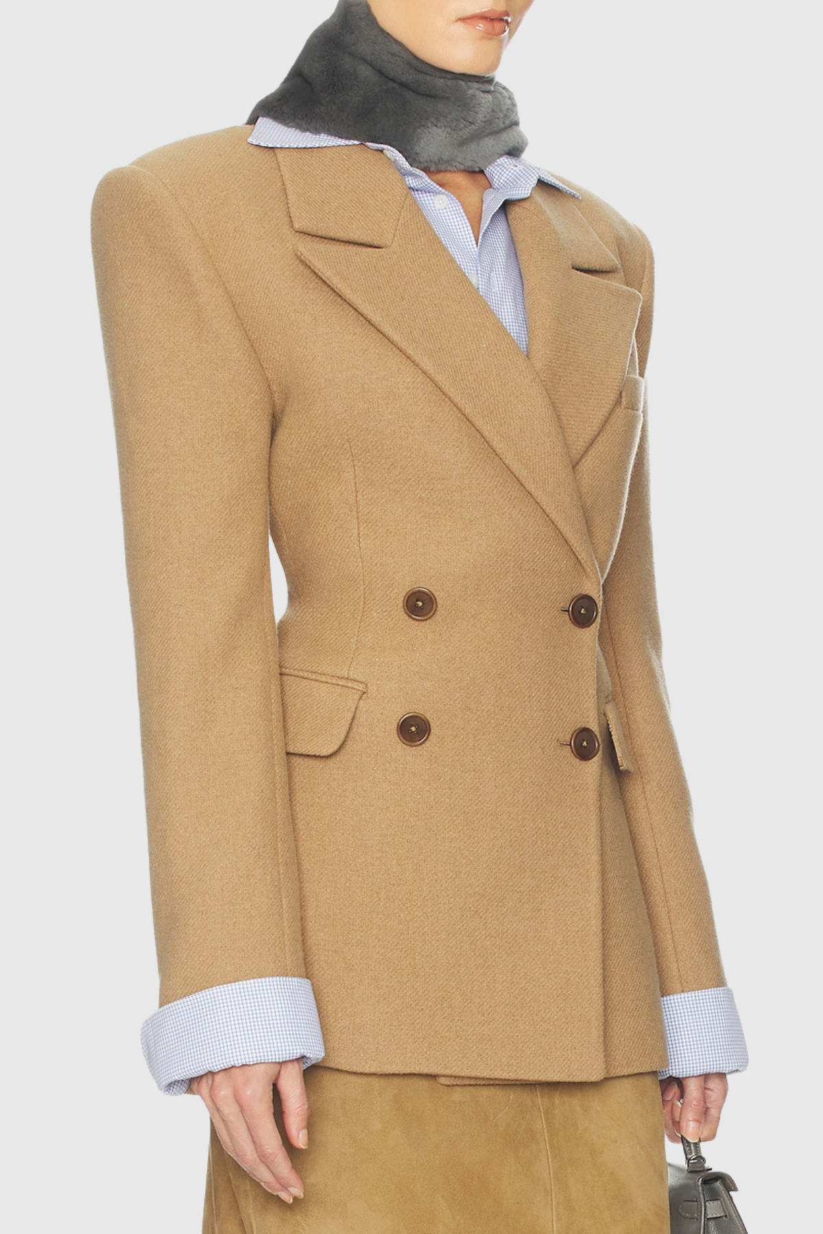 Deuca Wool Blend Blazer - Brown