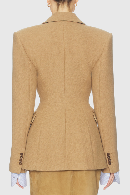 Deuca Wool Blend Blazer - Brown