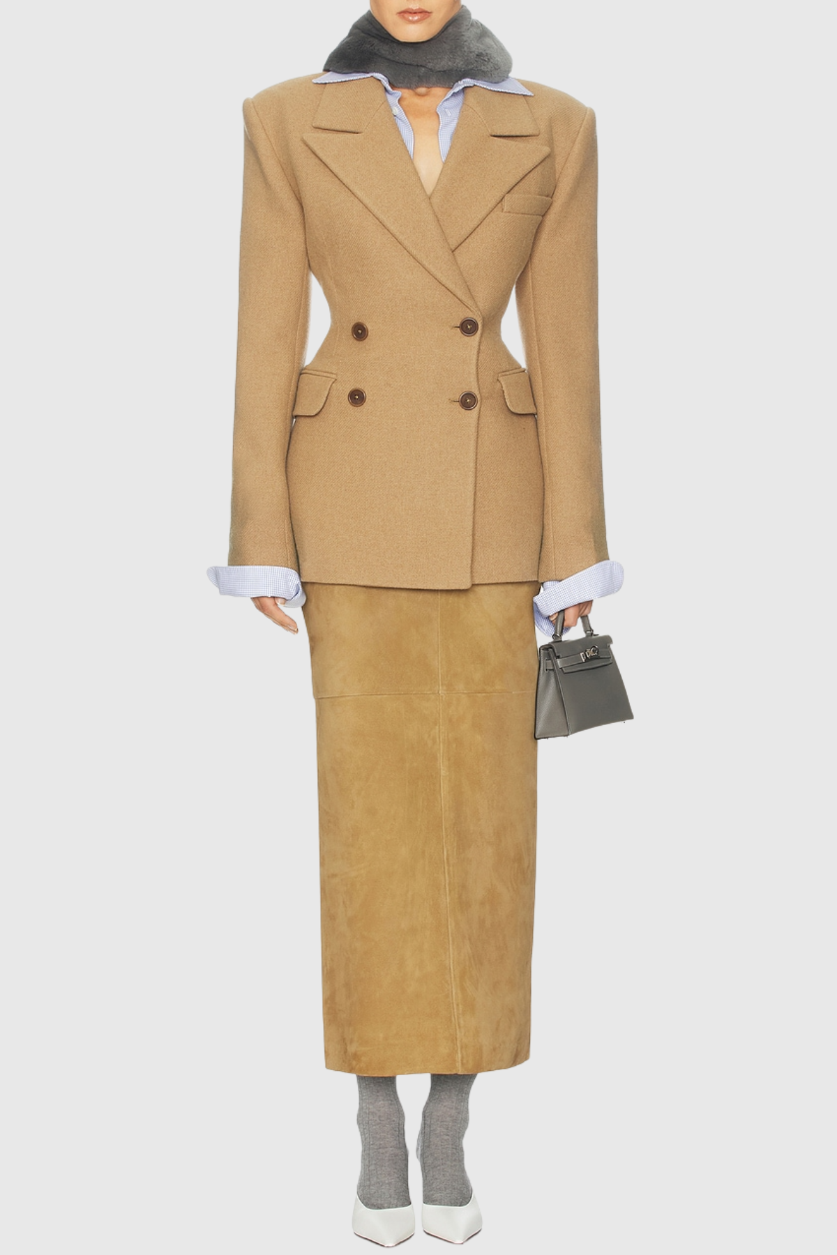 Deuca Wool Blend Blazer - Brown