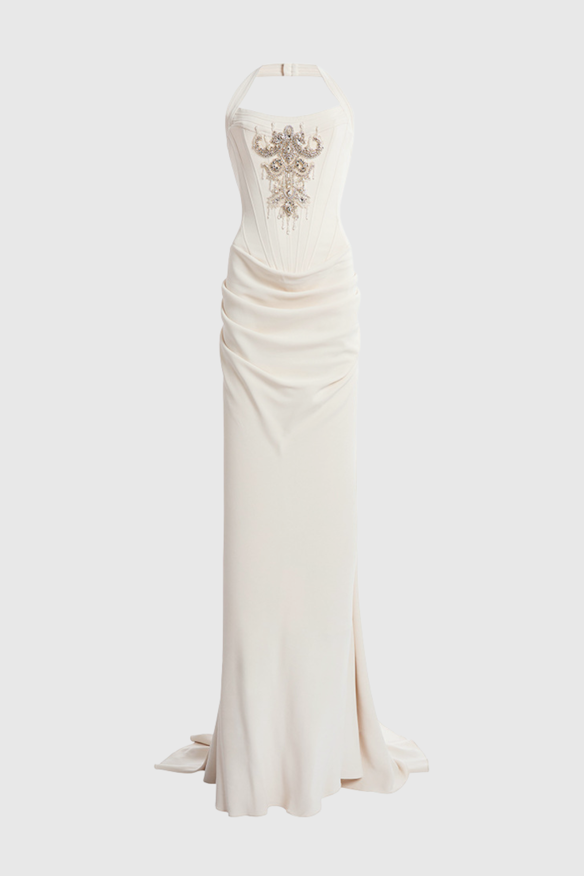 Devaia Halter Crystal Corset Maxi Dress