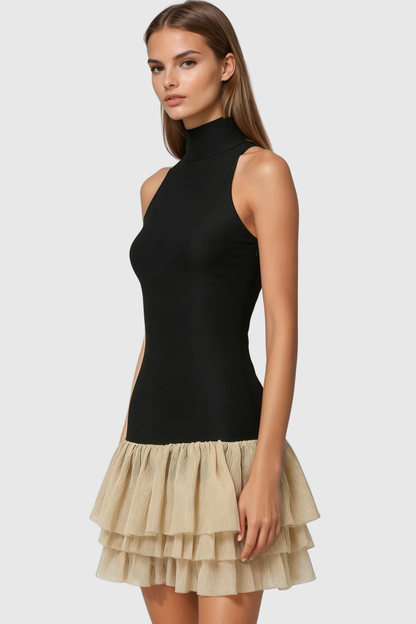 Devie Sleeveless Ruffle Mini Dress