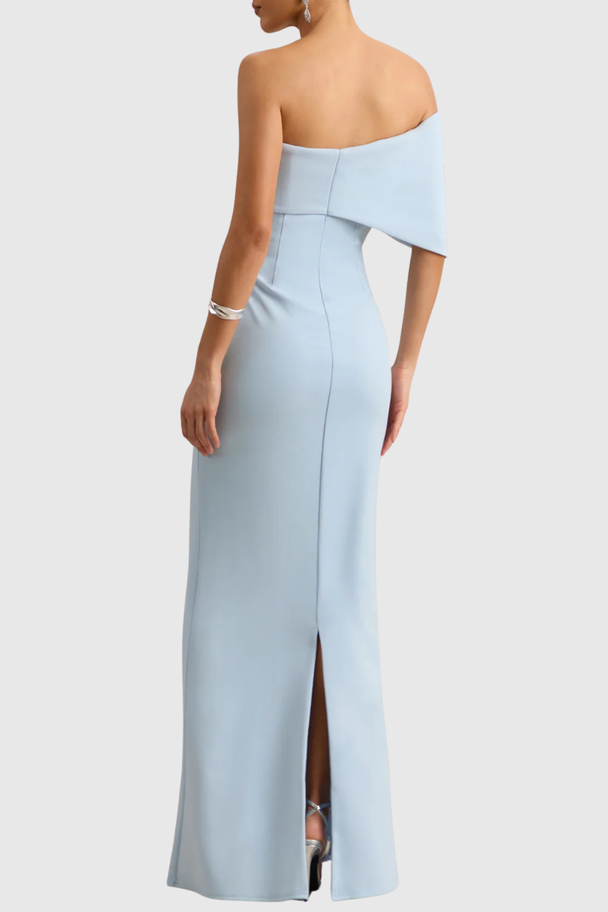 Didiy One Shoulder Bow Maxi Dress - Blue
