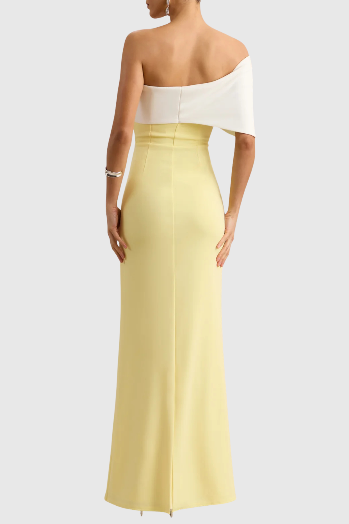 Didiy One Shoulder Bow Maxi Dress - Yellow