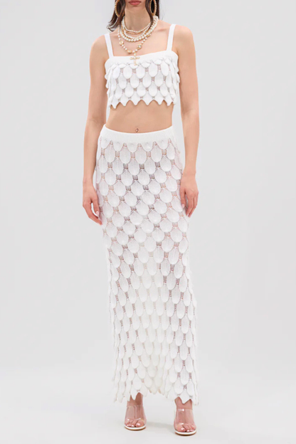 Dihiya Fish Scales Knit Two Piece Set