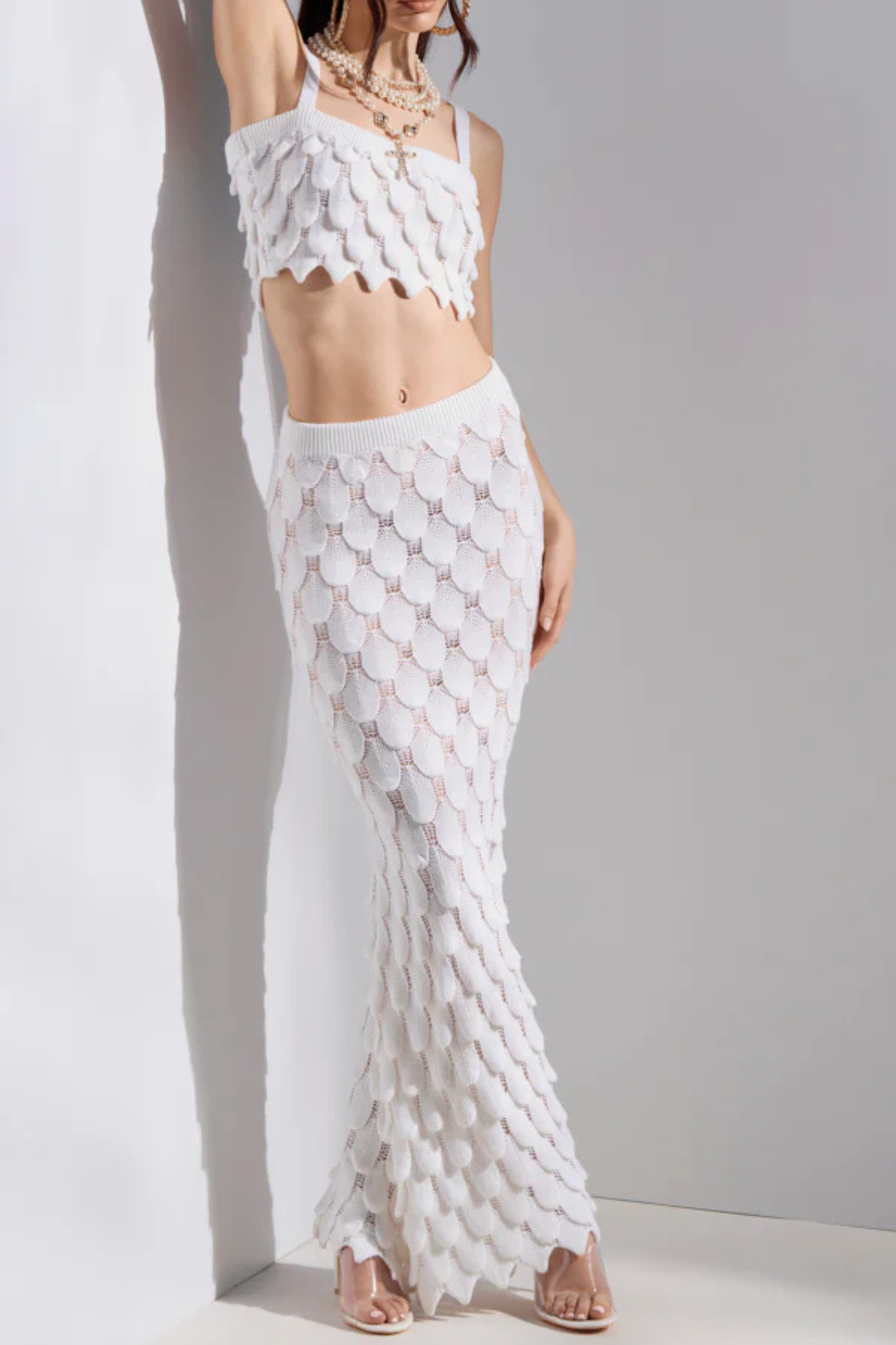 Dihiya Fish Scales Knit Two Piece Set