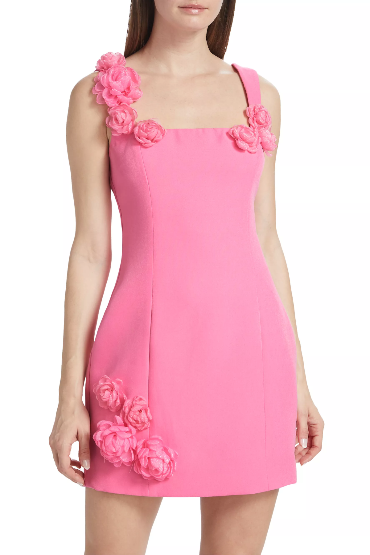 Dilanne Floral  Appliqué Mini Dress - Pink