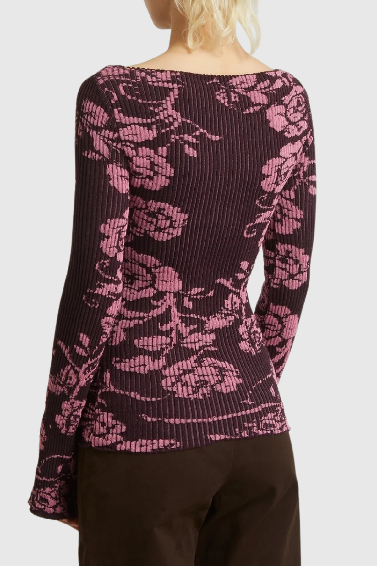 Dinoa Rose Long Sleeve Knit Top