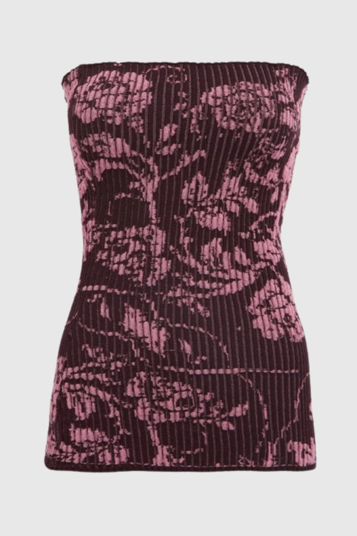 Dinoa Rose Strapless Knit Top - Pink