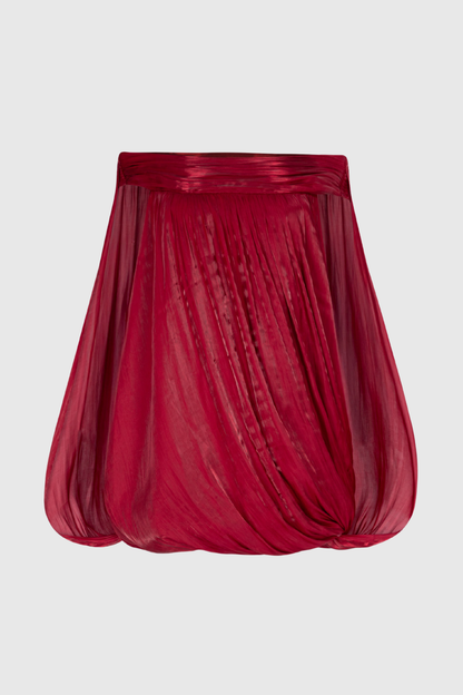 Dionte Off Shoulder Ruched Mini Dress - Red