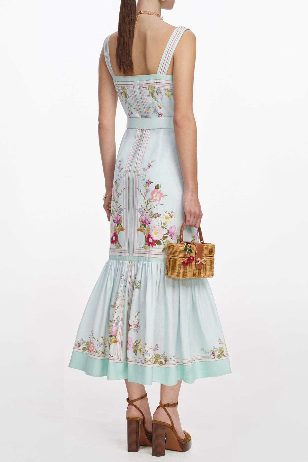 Doeia Floral Print Belted Midi Dress