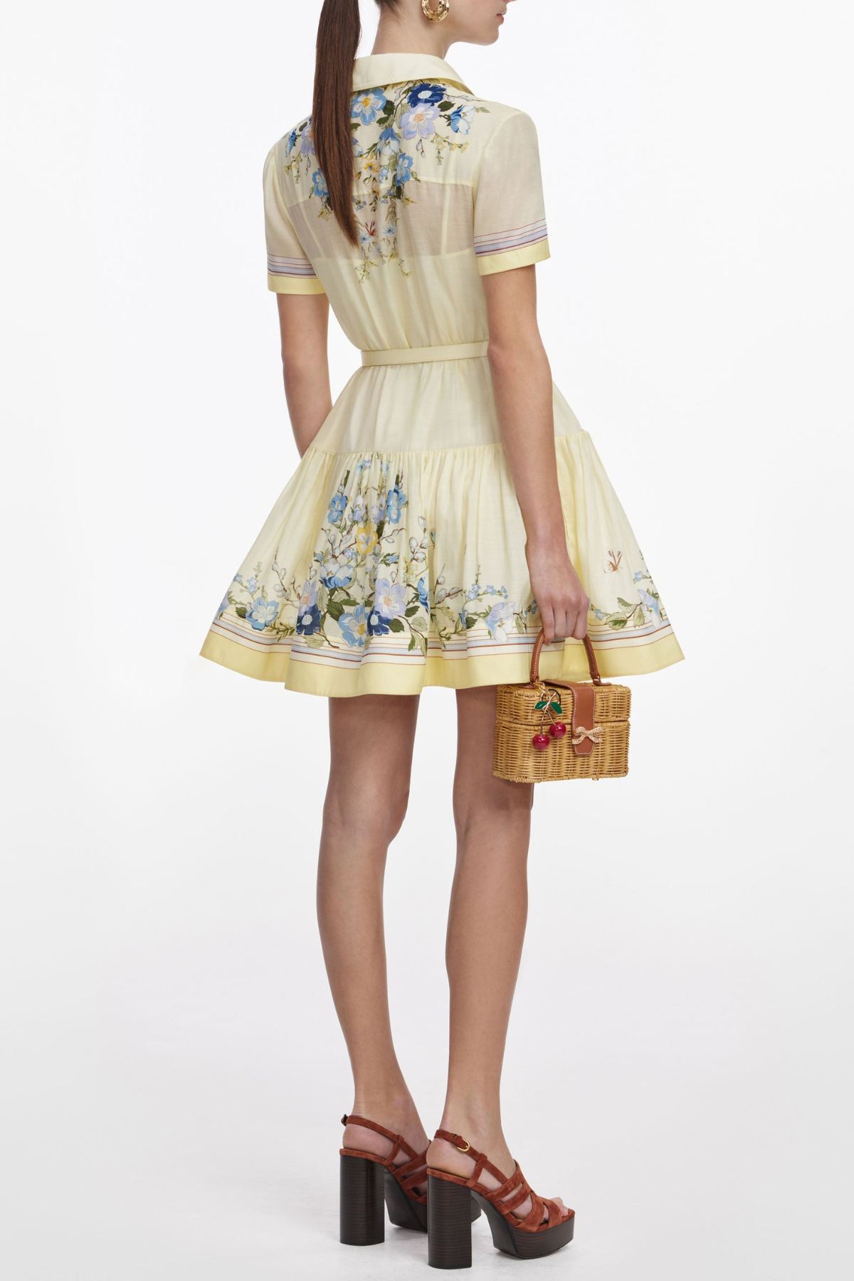 Doeia Floral Print Belted Mini Dress
