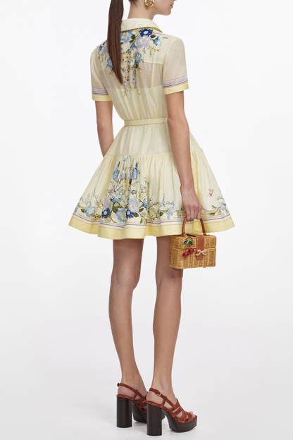 Doeia Floral Print Belted Mini Dress