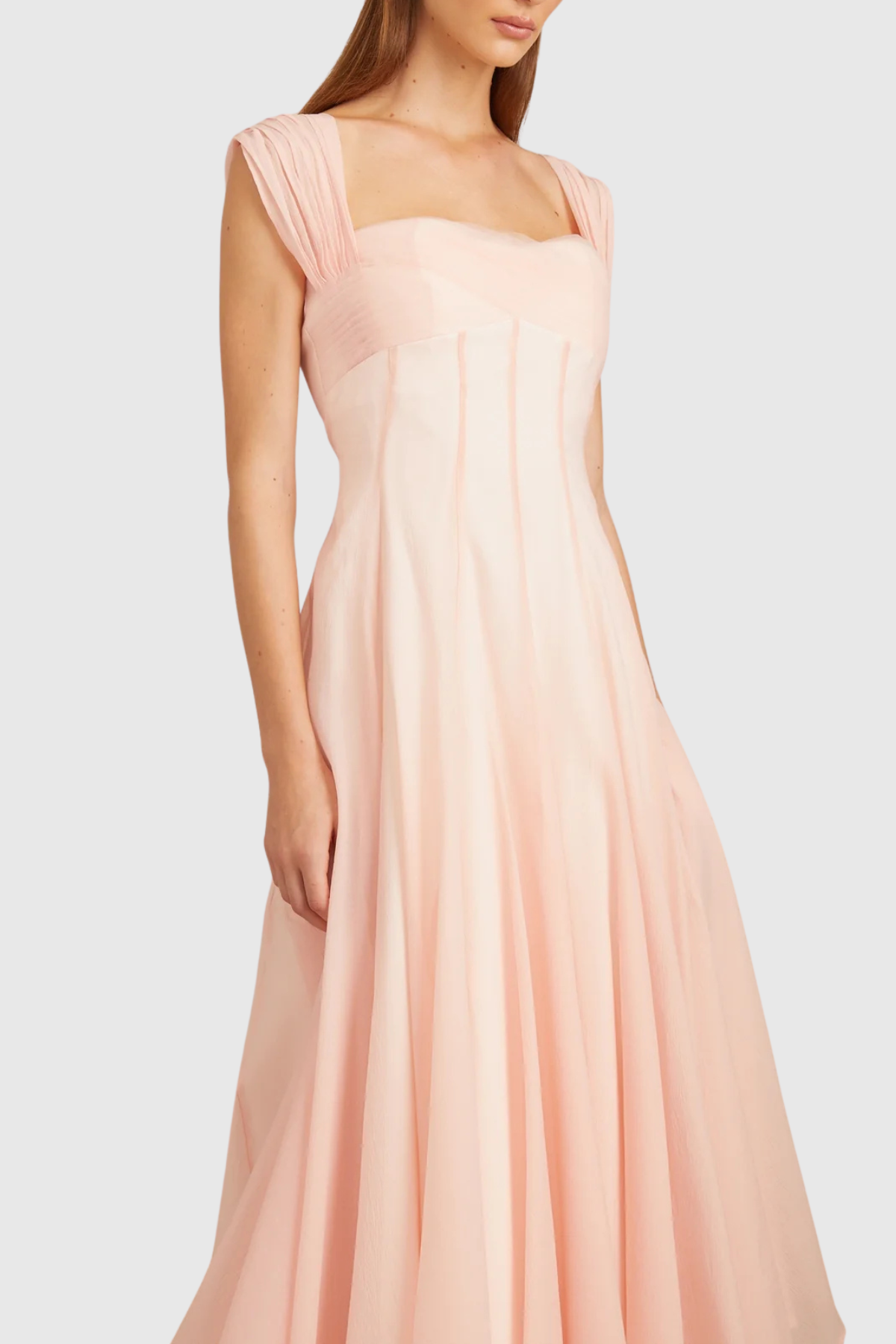 Dolors Flounced Midi Dress - Pink