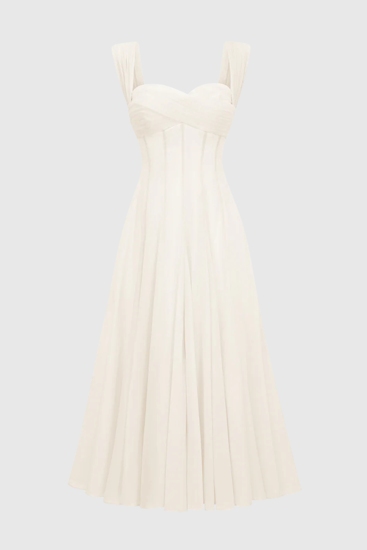 Dolors Flounced Midi Dress - White
