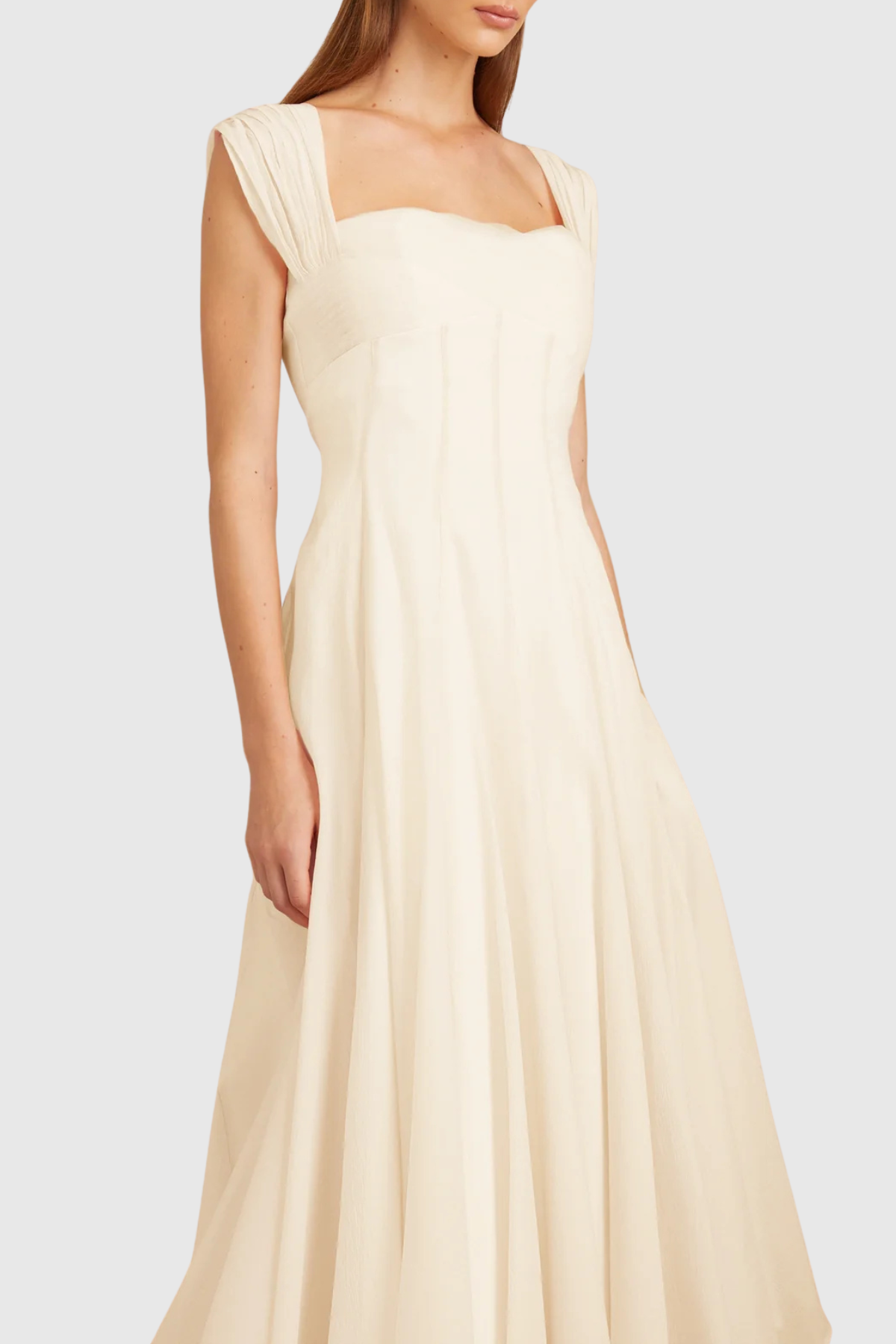 Dolors Flounced Midi Dress - White