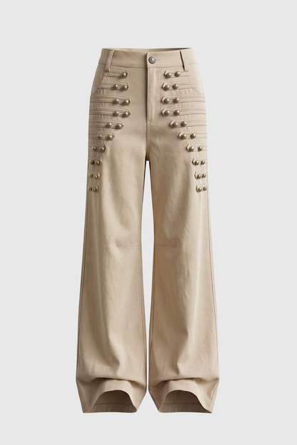 Donna  Napoleon Double Breasted Trousers - Beige
