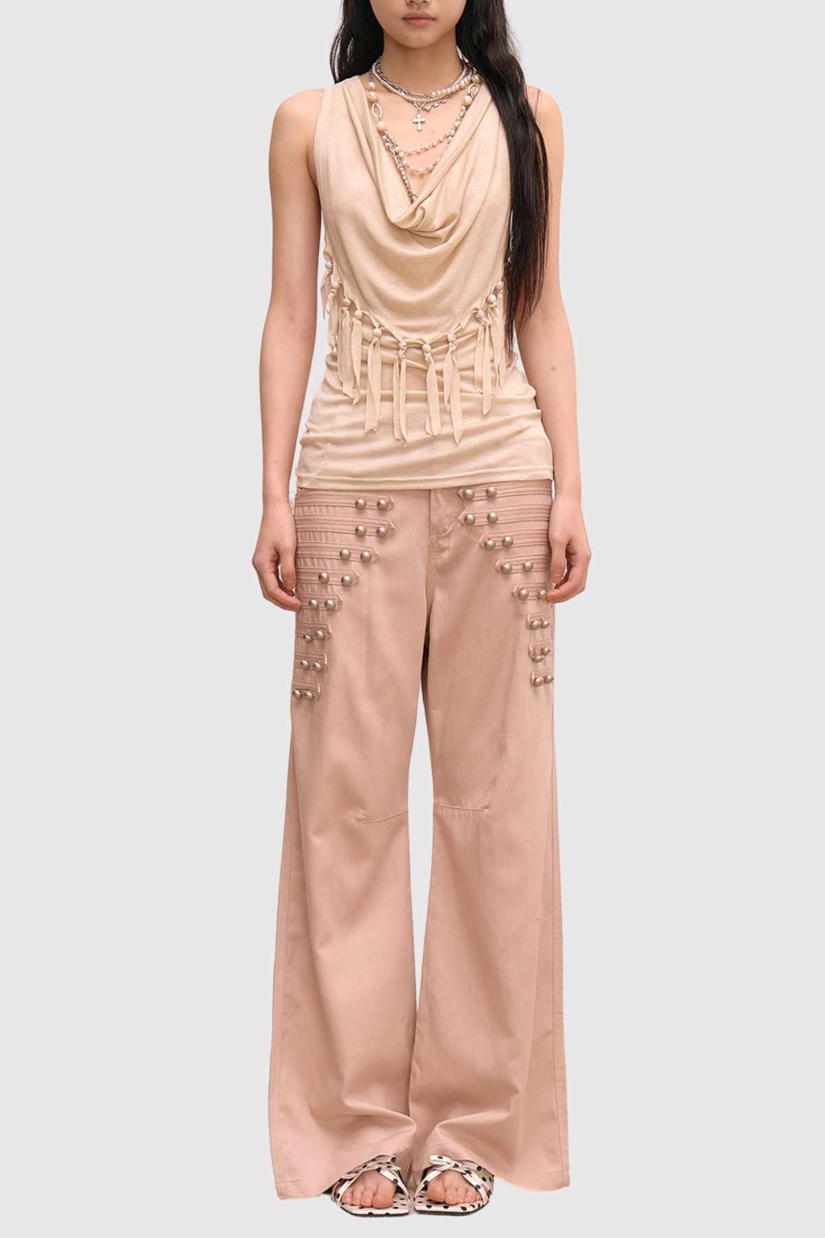 Donna  Napoleon Double Breasted Trousers - Pink