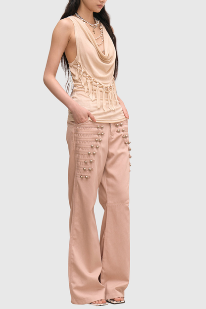 Donna  Napoleon Double Breasted Trousers - Pink