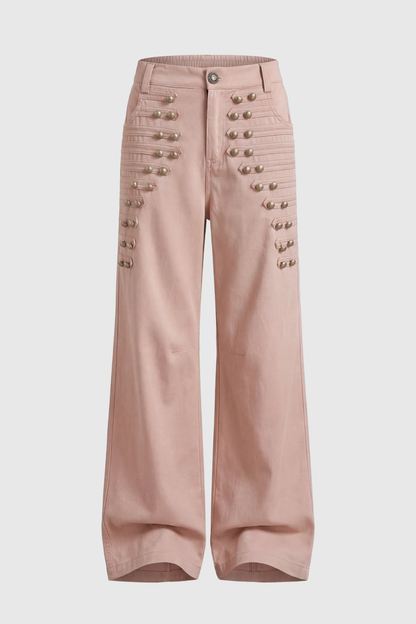Donna  Napoleon Double Breasted Trousers - Pink