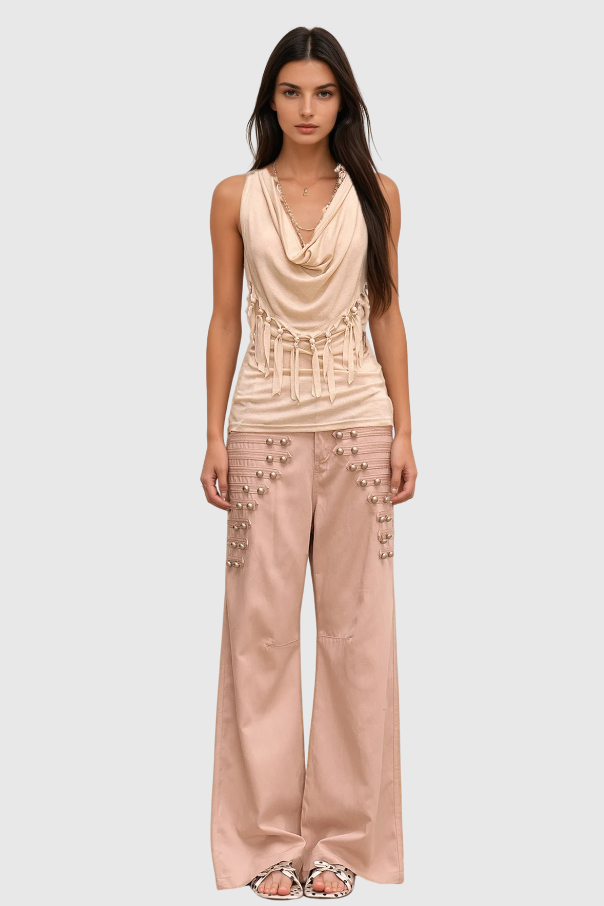 Donna  Napoleon Double Breasted Trousers - Pink