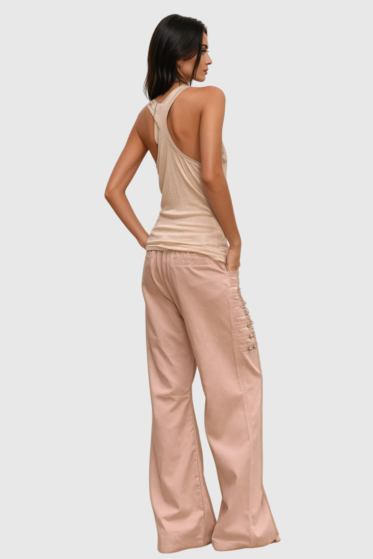 Donna  Napoleon Double Breasted Trousers - Pink
