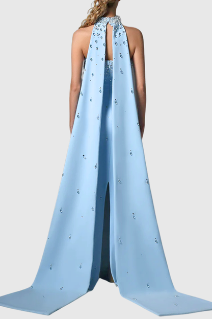 Doriyz Crystal Embellished Halter Maxi Dress