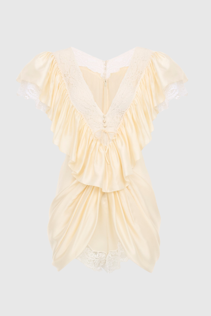 Dorotha Plunge Ruffle Jumpsuit