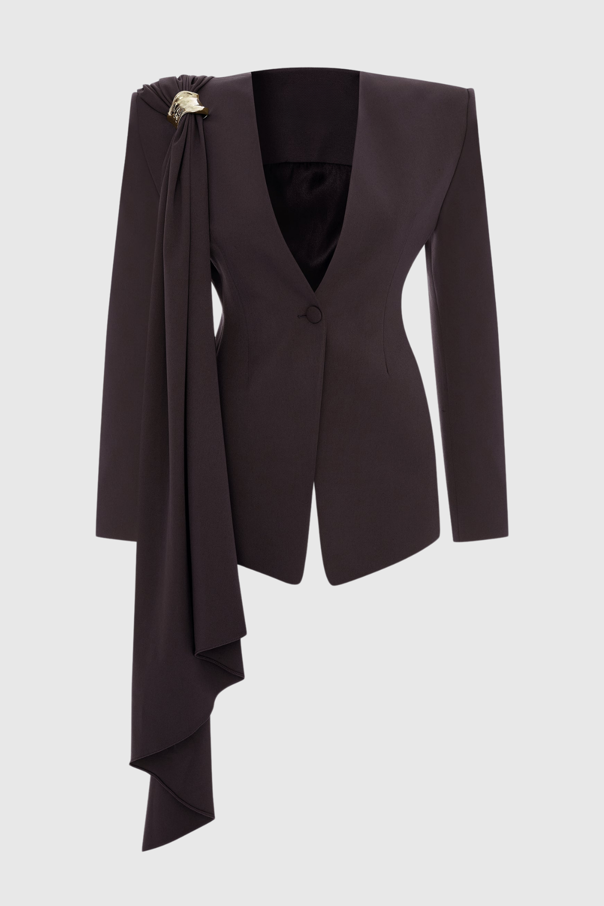 Dorta Draped Blazer - Brown
