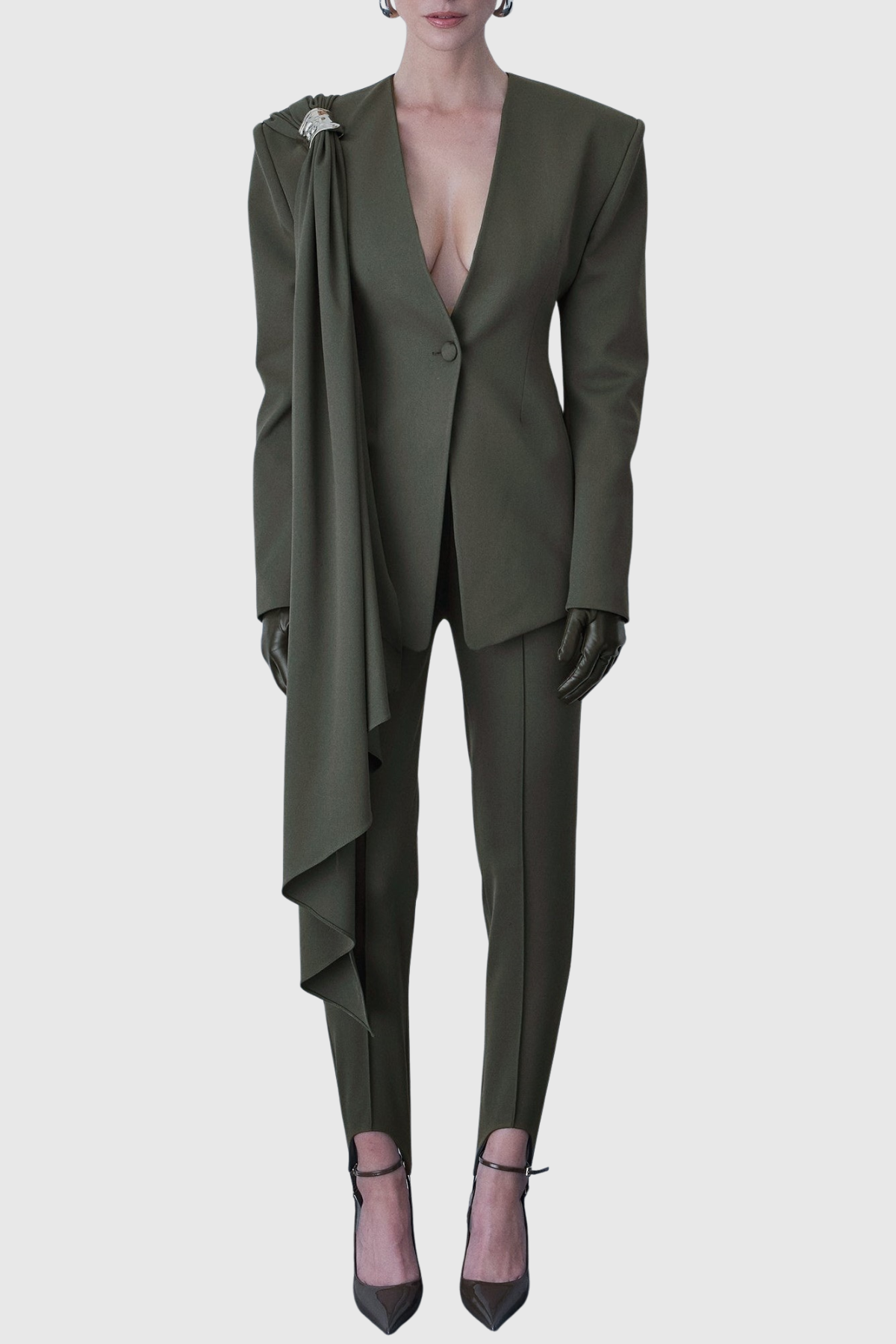 Dorta Draped Blazer - Green