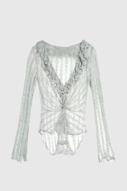 Dovie Lace Ruffle Bodysuit