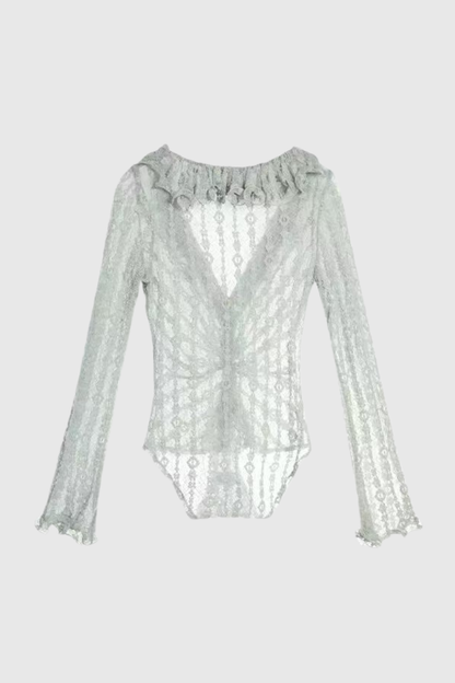 Dovie Lace Ruffle Bodysuit