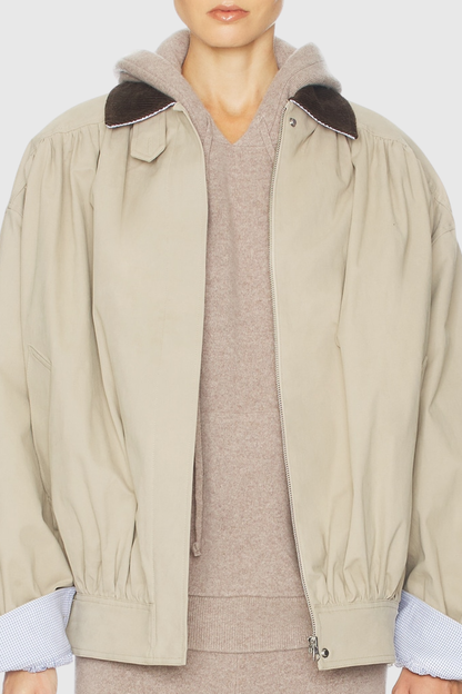 Drexel Contrast Collar Ruched Jacket